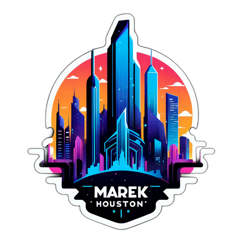 Futuristic City Skyline Sticker