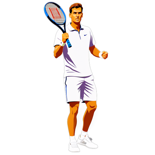 Sticker van Filip Misolic met een tennisracket