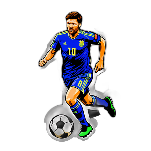 Sjov karakter af Xabi Alonso, der dribler med bolden