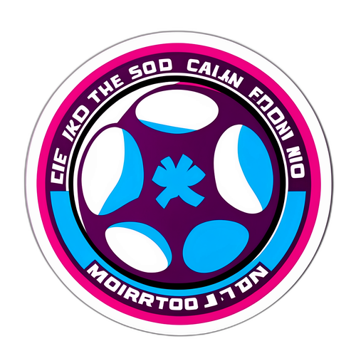 Diseño de balón de fútbol estilizado con los colores de Deportivo Morón y San Martín de Tucumán