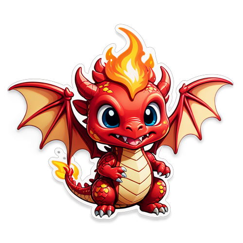 Fall in Love with the Cutest Dragon Ever: Heart-Shaped Flames and Playful Charm Await!