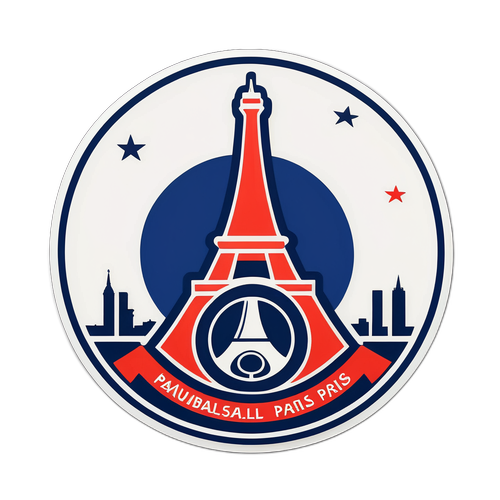 PSG Aufkleber mit Paris Landmarke