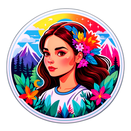 Vahva nuori nainen luonnon keskellä