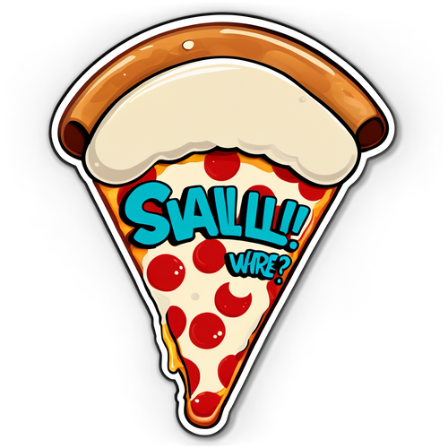Pizzaskiva med talbubbla
