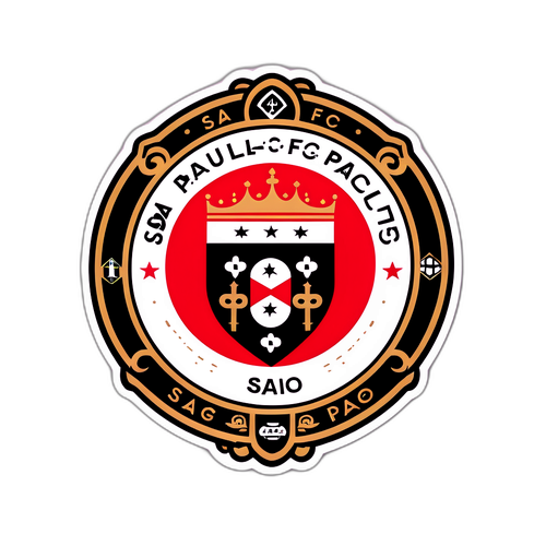 Diseño elegante de una calcomanía con el logo del Sao Paulo FC
