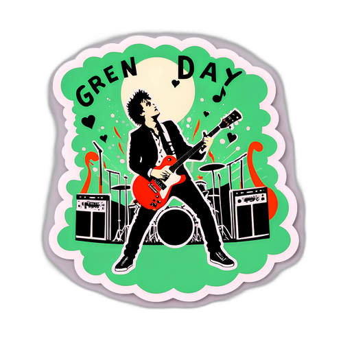 Retro-sticker van Green Day