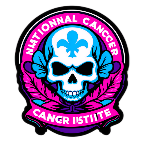 Diseño de calavera con el nombre 'Instituto Nacional del Cáncer'