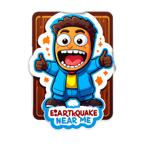 Masayang Sticker na may 'Earthquake Near Me'