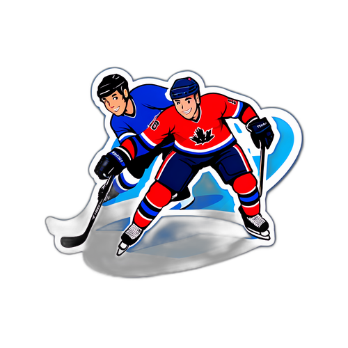 Sticker cu patinator și jucător de hockey