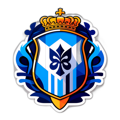 Nhãn dán tinh tế mang biểu tượng Real Sociedad kết hợp với nghệ thuật trừu tượng