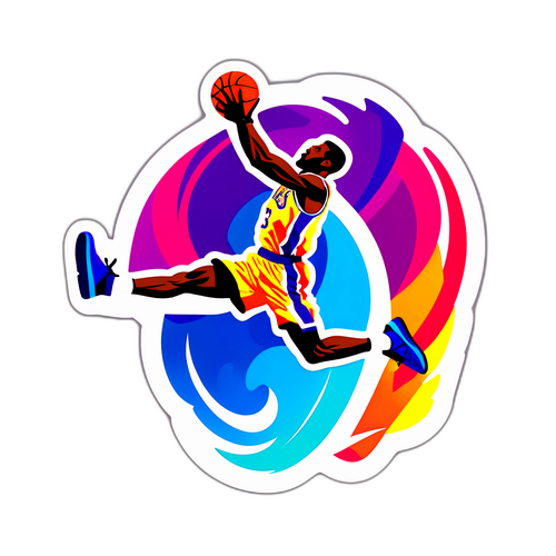 Design dynamique NBA avec joueur en pleine action