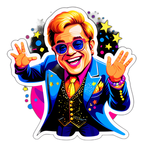 Elton John Performing Sticker