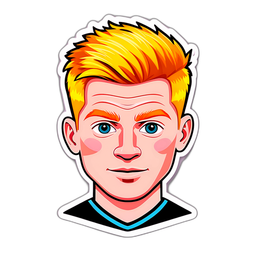 Illustration d'un ballon de football stylisé avec le visage de Kevin De Bruyne