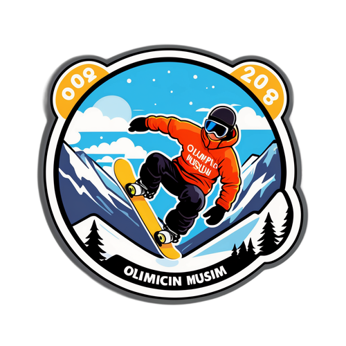 स्नोबोर्डर एक्शन स्टिकर