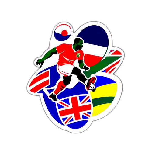 Autocollant dynamique représentant le match entre l'Afrique du Sud et l'Angleterre