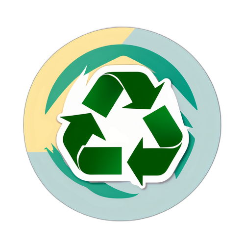 かわいいエコテーマのリサイクルシンボルステッカー