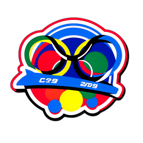 Sportieve Olympische Ringen Sticker