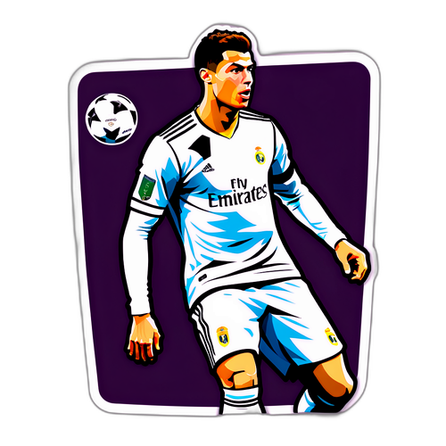 Retrato estilizado de Cristiano Ronaldo en acción