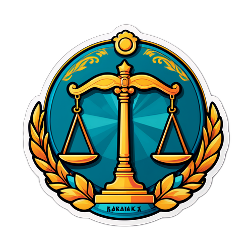 Samolepka s tématem spravedlnosti