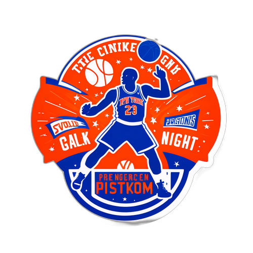 Energetic Pistons vs. Knicks Game Night Sticker