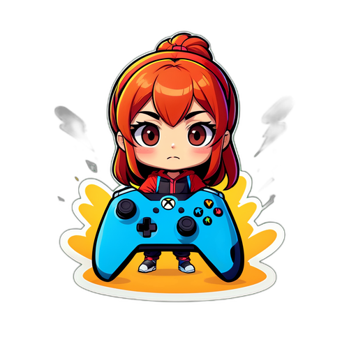 Arte de personagem Webtoon jogando Xbox em uma batalha virtual divertida