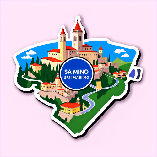 Nálepka s mapou San Marina