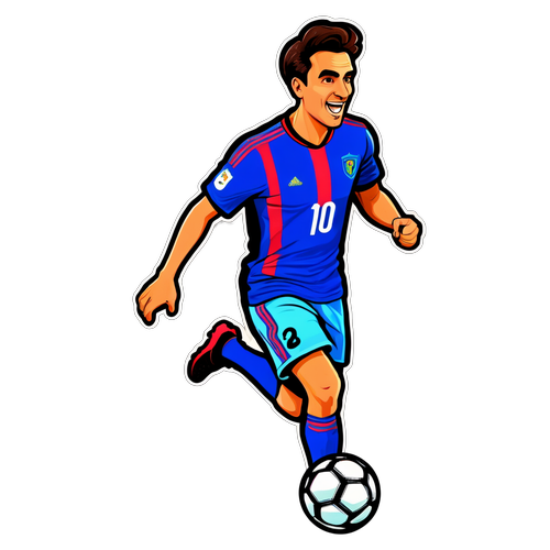 Adesivo divertente di Dario Marcolin con palla da calcio