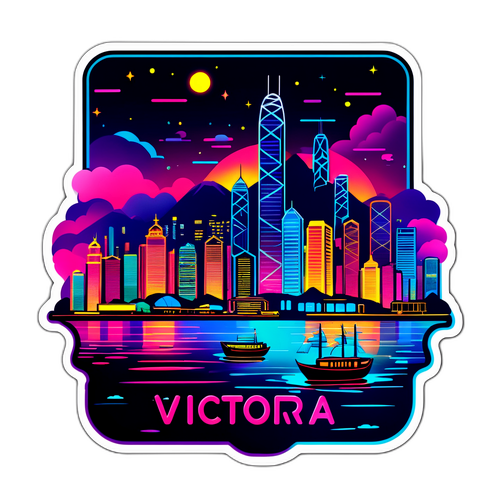 Artistieke weergave van de skyline van Hong Kong