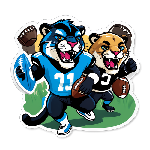 Unleash the Excitement! Epic Panthers vs Raiders Showdown in Cartoon Style!