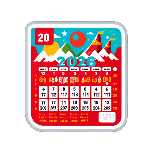 Halaman Kalender Berwarna 'Tanggal Merah 2026'