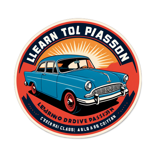 Logo vintage d'une école de conduite