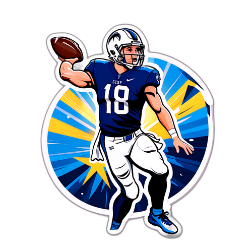 Stylish Football Sticker of an Athlete in Action