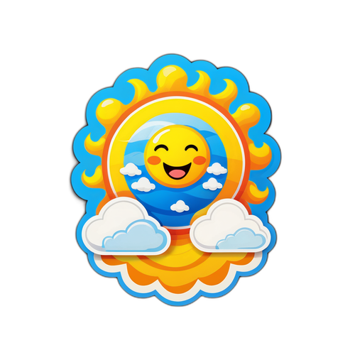 Cute at Makukulay na Sticker ng Pagtaya sa Panahon