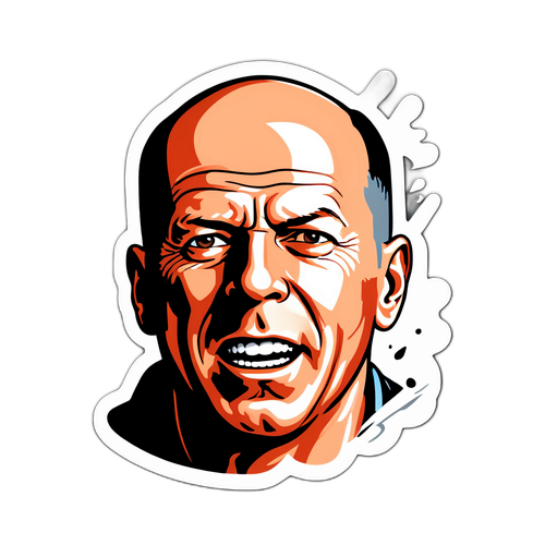 Наклейка с Брюсом Уиллисом в роли Джона МакКлейна