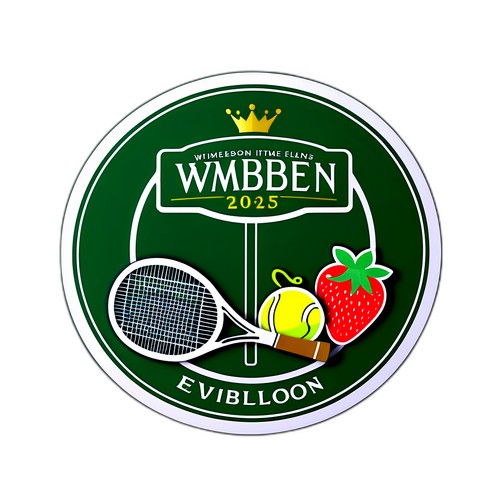 An elegant sticker med Wimbledon 2025s ikoniske Centre Court
