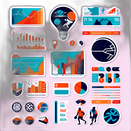 Elegantní Totalsportek nálepka s infographic designem