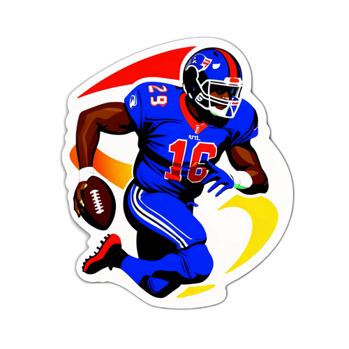 Sticker về NFL với logo sống động và hình ảnh cầu thủ đang thi đấu