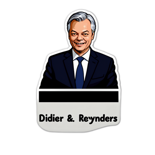 Eenvoudige sticker met Didier Reynders' naam