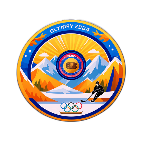 Zlatá medaile s olympijským logem a hokejovým pukem