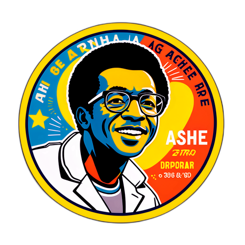 Retroowy sticker z Arthur Ashe