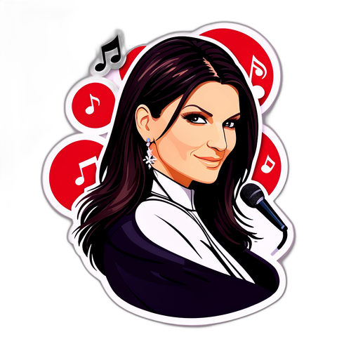 Sticker van Laura Pausini met Muzieknoten
