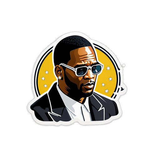 Stiliserad R Kelly med musikaliskt tema