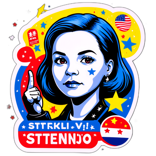 Активістка з плакатом