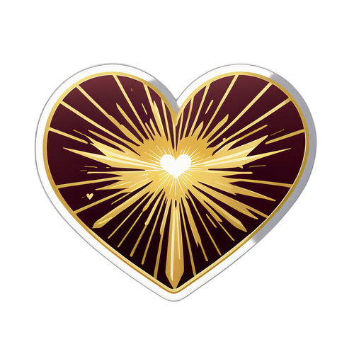 Проєкт любові: серця з золотими променями