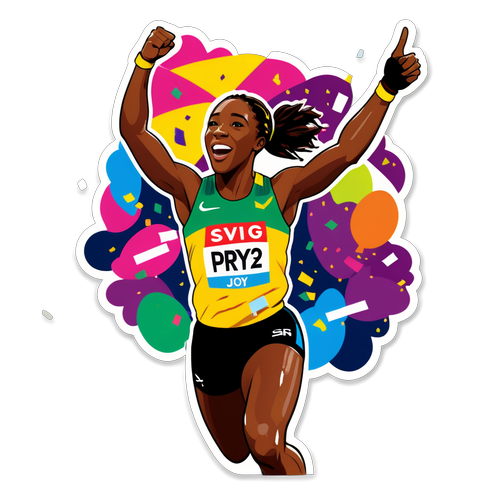 Unleash Your Champion's Joy! Celebrate Victory with Shelly-Ann Fraser-Pryce in Stunning Style!