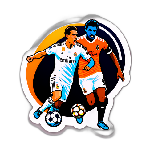 สติกเกอร์ที่แสดงไฮไลต์การแข่งขันระหว่างเรอัล มาดริด และบาเลนเซีย