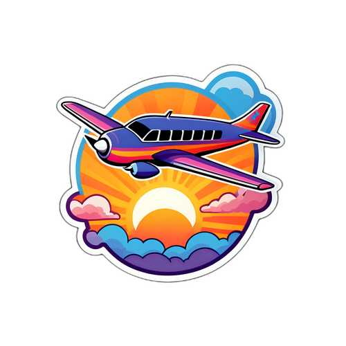 रंगीन हवाई जहाज स्टिकर