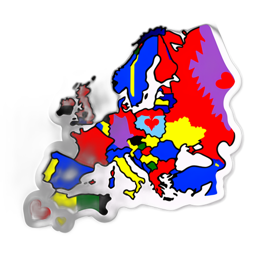 Europarådet-klistremerke med Europas kart