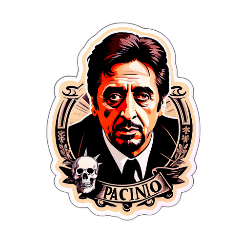 Autocollant Al Pacino avec des éléments de cinéma classique