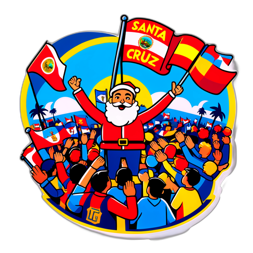 Ilustração animada de um jogo do Santa Cruz